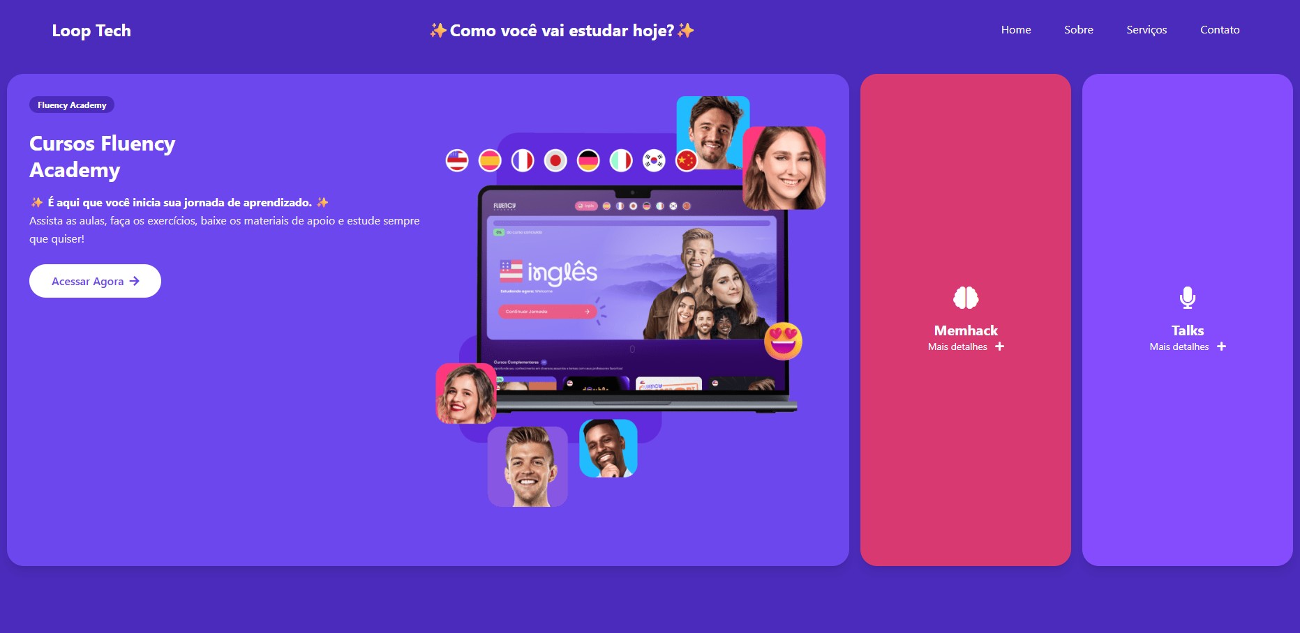 Fluency Academy Clone - Clone do site Fluency Talks para estudos de front-end