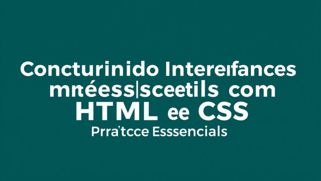 Construindo Interfaces Acessíveis com HTML e CSS: Práticas Essenciais
