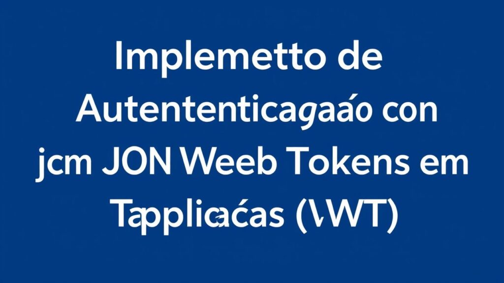 Implementando um Sistema de Autenticação com JSON Web Tokens (JWT) em Aplicações Web