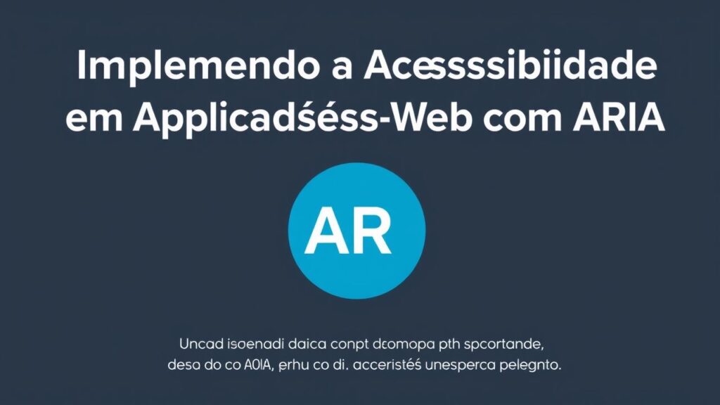 Implementando a Acessibilidade em Aplicações Web com ARIA