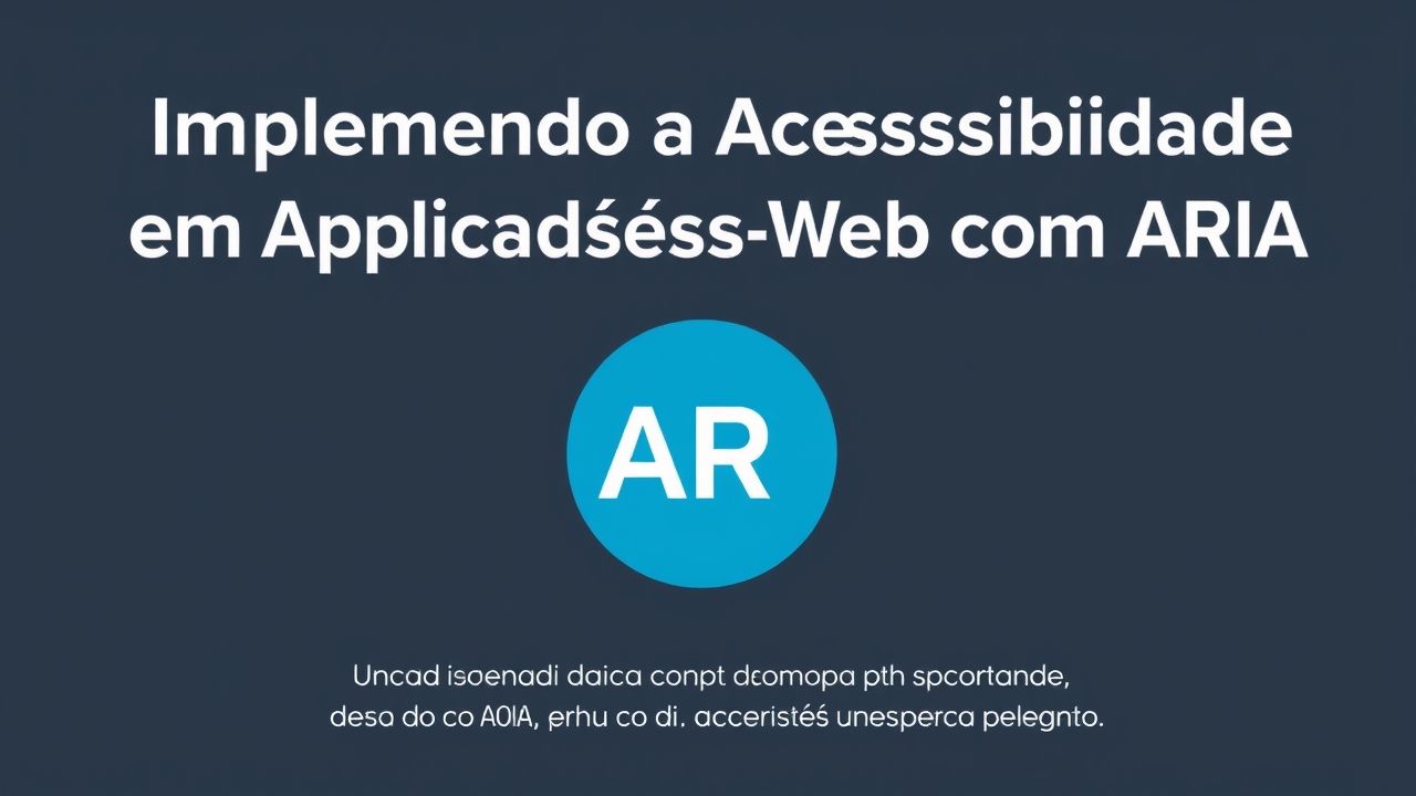 Implementando a Acessibilidade em Aplicações Web com ARIA