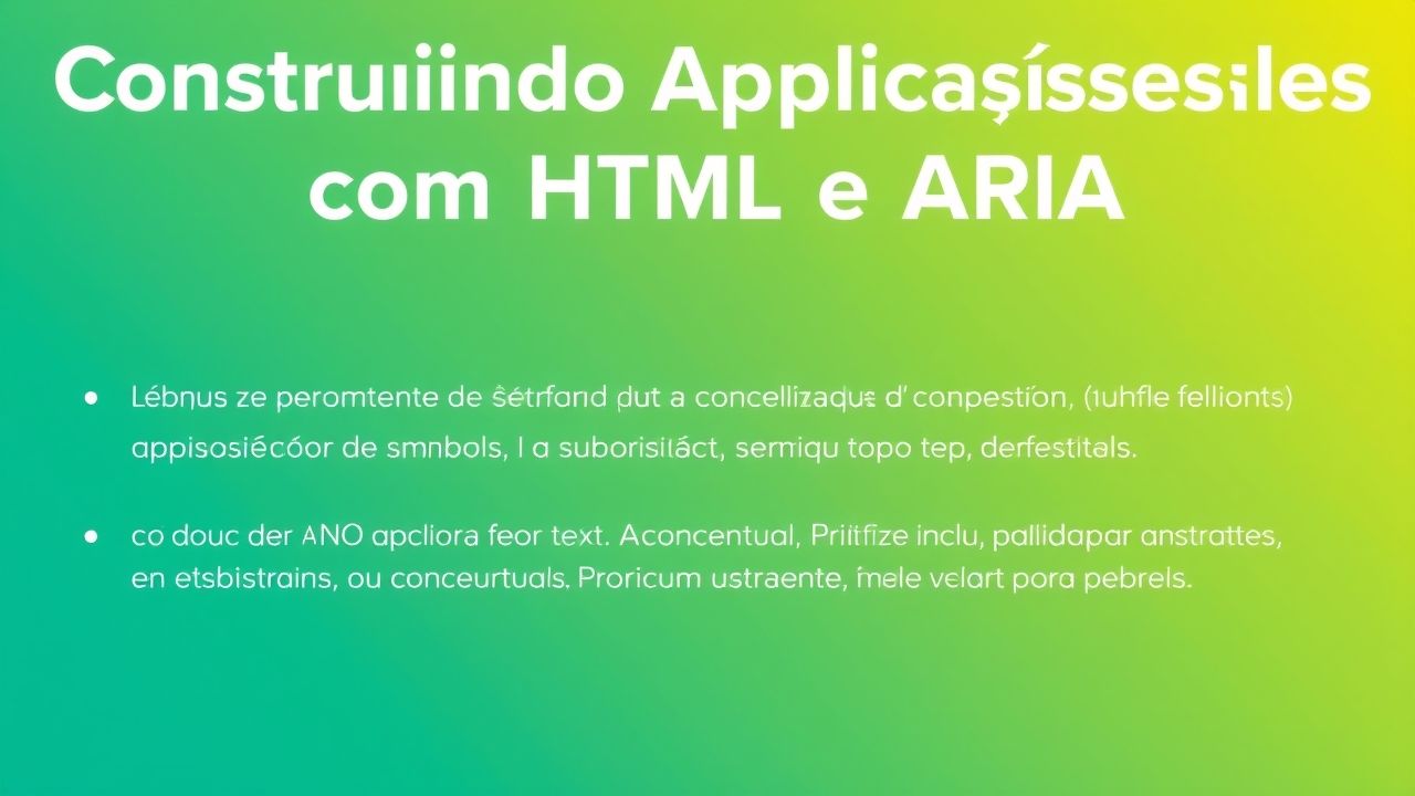 Construindo Aplicações Acessíveis com HTML e ARIA