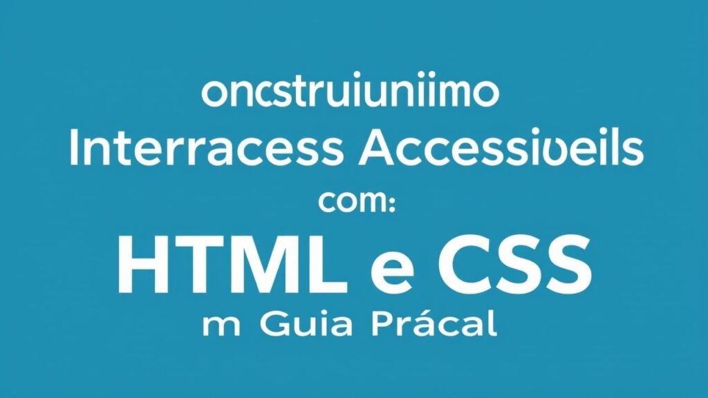 Construindo Interfaces Acessíveis com HTML e CSS: Um Guia Prático