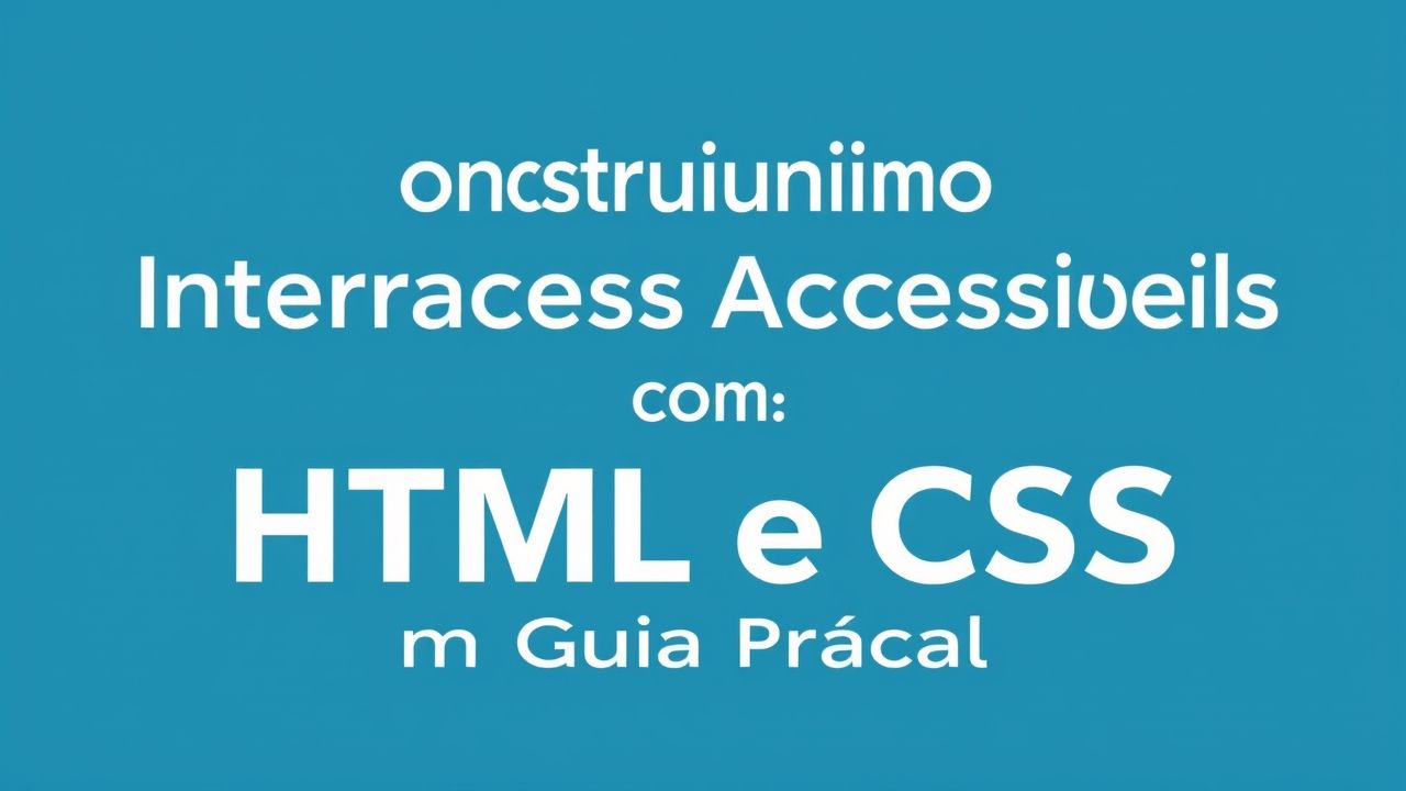 Construindo Interfaces Acessíveis com HTML e CSS: Um Guia Prático