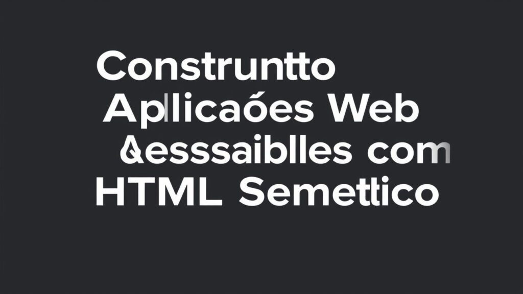 Construindo Aplicações Web Acessíveis com HTML Semântico