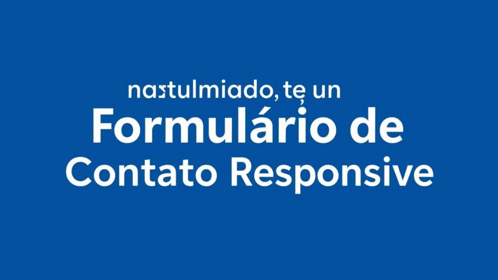 Construindo um Formulário de Contato Responsivo com HTML e CSS