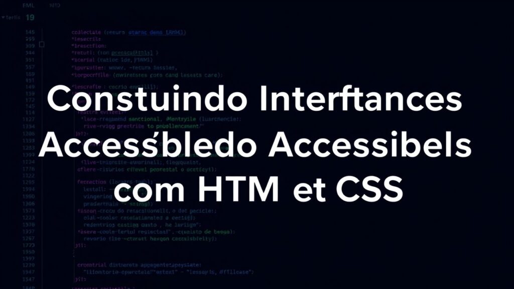 Construindo Interfaces Acessíveis com HTML e CSS