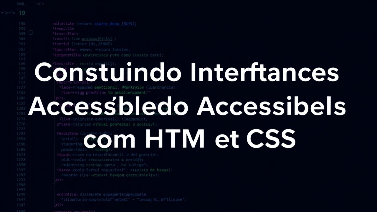 Construindo Interfaces Acessíveis com HTML e CSS