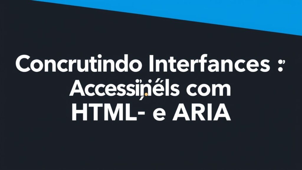Construindo Interfaces Acessíveis com HTML e ARIA