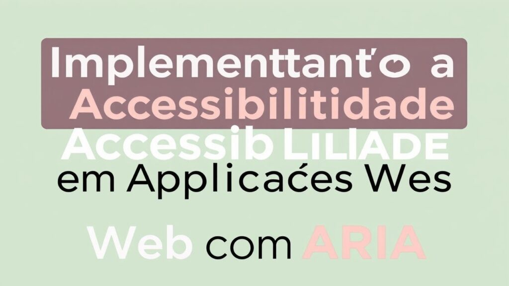 Implementando a Acessibilidade em Aplicações Web com ARIA