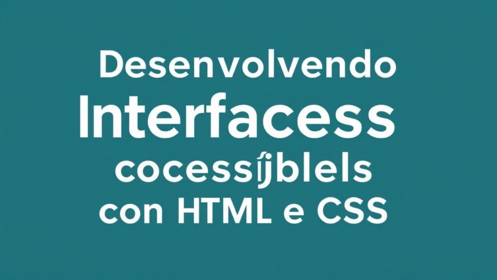 Desenvolvendo Interfaces Acessíveis com HTML e CSS