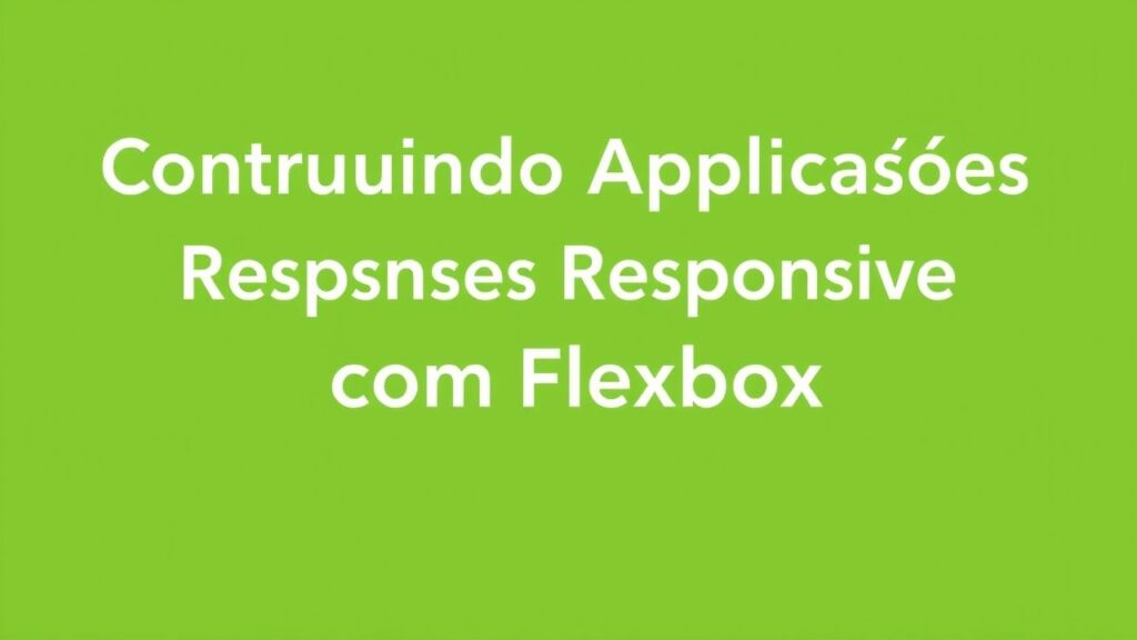 Construindo Aplicações Responsivas com Flexbox: Um Guia Prático