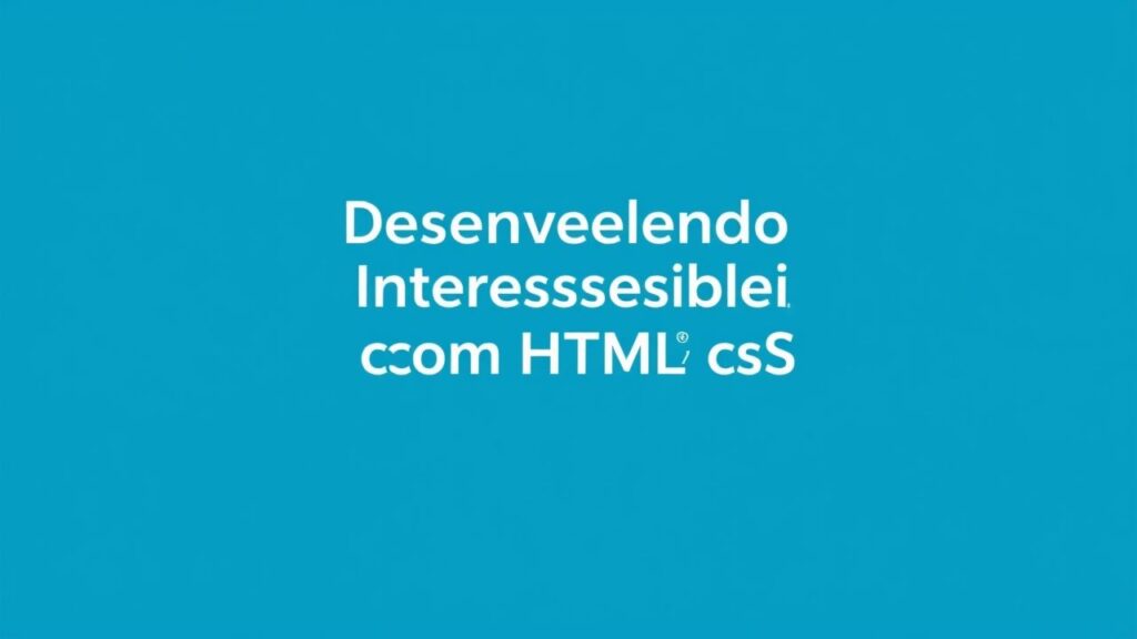 Desenvolvendo Interfaces Acessíveis com HTML e CSS
