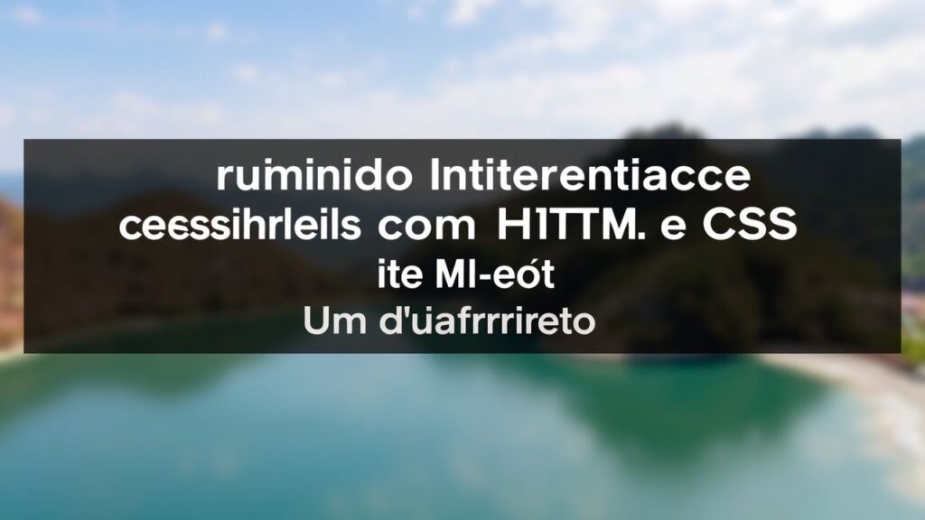 Construindo Interfaces Acessíveis com HTML e CSS: Um Guia Prático