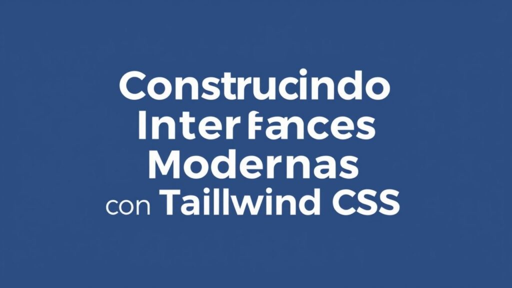 Construindo Interfaces Modernas com Tailwind CSS