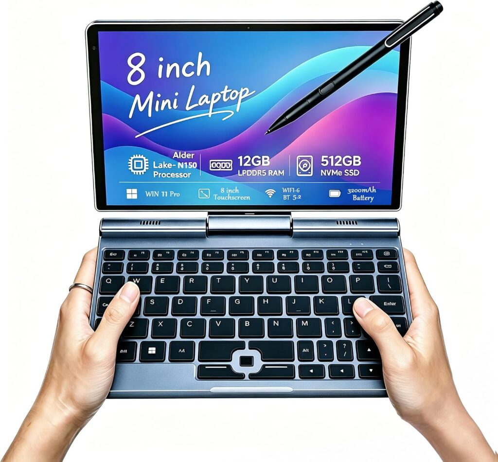 Review do mini laptop 2 em 1 Windows 11 com Intel N100 e 12GB RAM para dev
