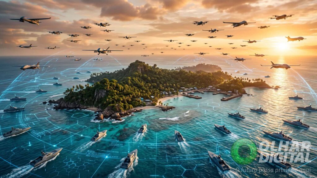 Enxames de drones autônomos: como funciona a edge AI militar