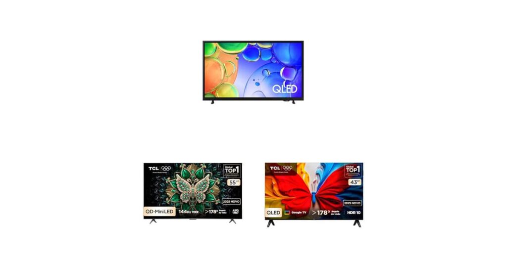 TV QLED para dev: review de 3 modelos Samsung e TCL para setup