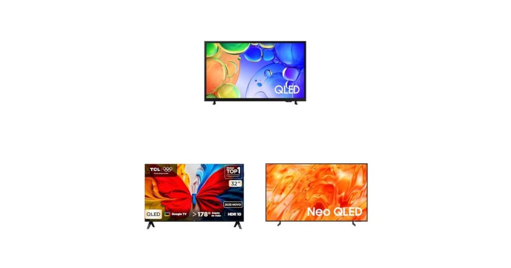 TV QLED como monitor de dev: comparativo Samsung 43 e TCL 32